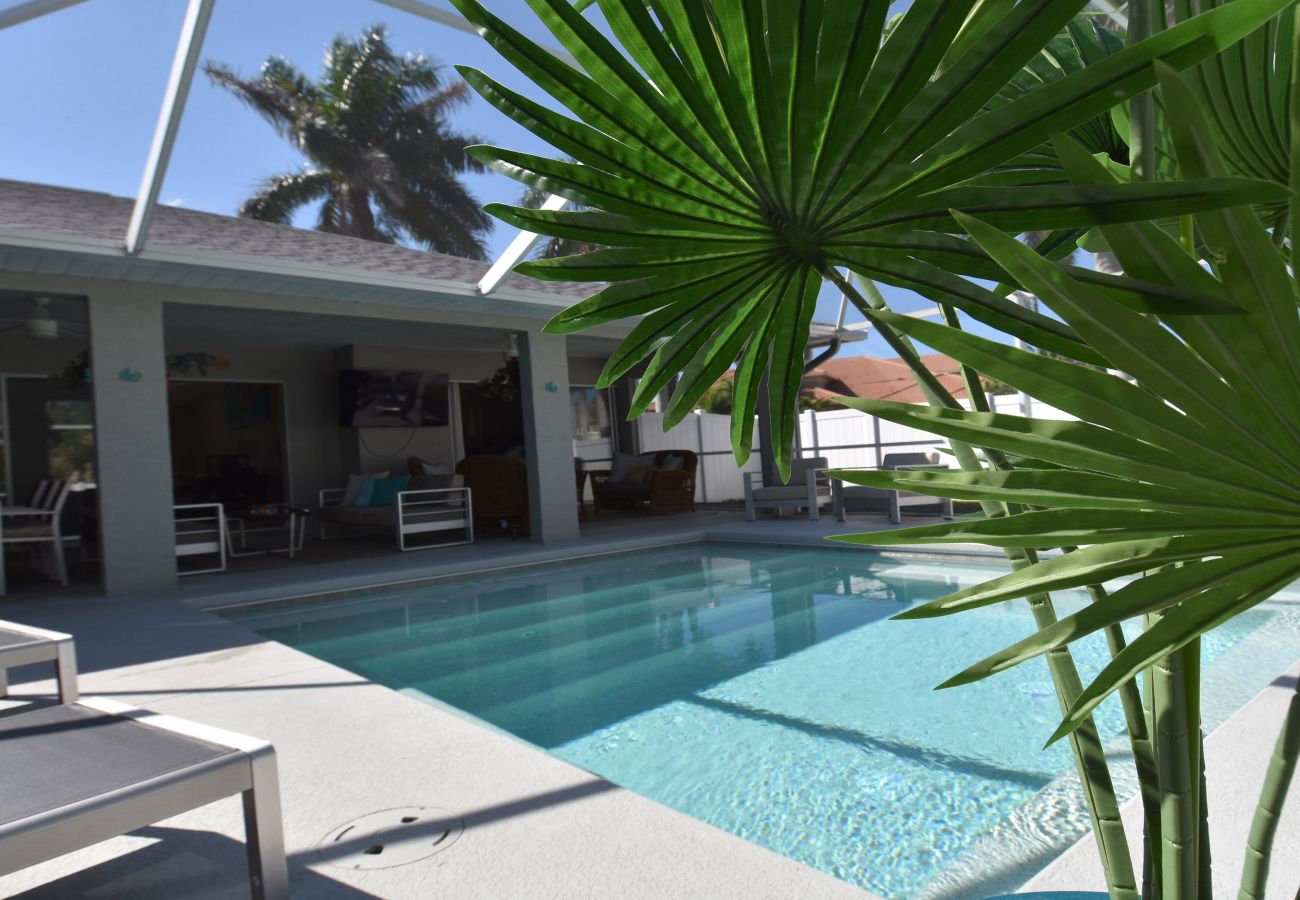 Ferienhaus in Cape Coral - CCVR Villa Mermaid - Off-Water Oase Umgeben Von Grossen Palmen